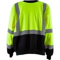 Petra Roc Inc Petra Roc HiVis Crew Neck Sweatshirt, ANSI Class 3, Polar Fleece, Lime/Black, XL LBCSW-C3-XL